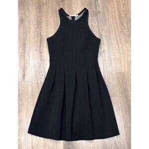 T by Alexander Wang Black Scuba Neoprene Pleated Dress S